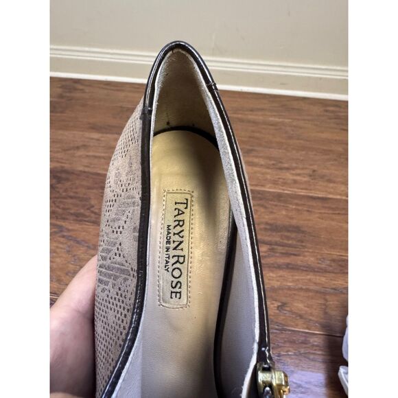 TARYN ROSE Floral Embossed Leather Heeled Zip Up Booties, Sz 39 (US 8.5) - Picture 10 of 11